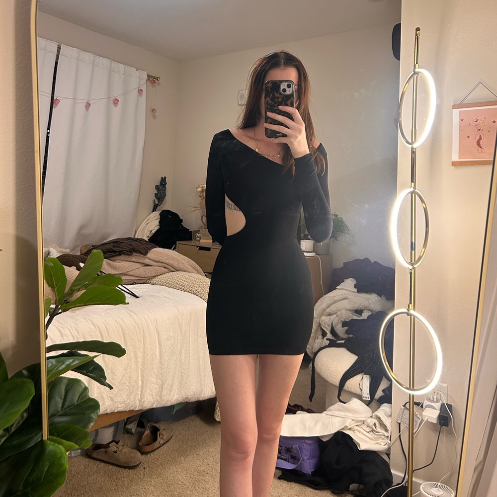 Black mini dress